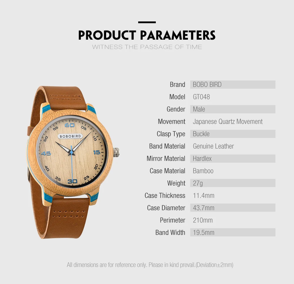 BOBO BIRD Wooden Simple Watch