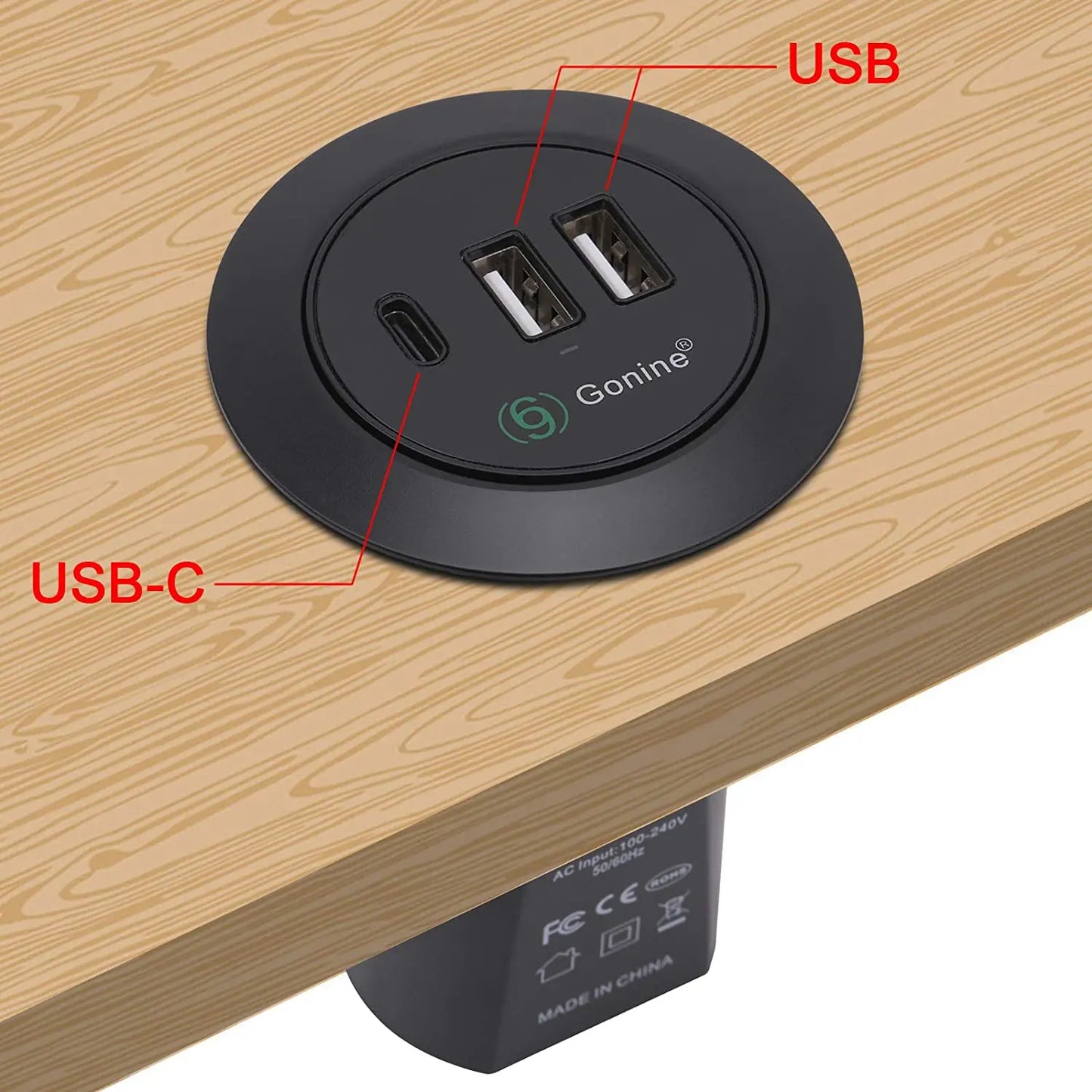 Universal USB-C Desktop Power Grommet