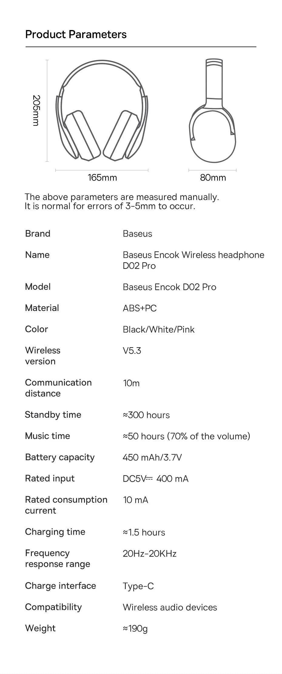Baseus D02 Pro Wireless Headphones