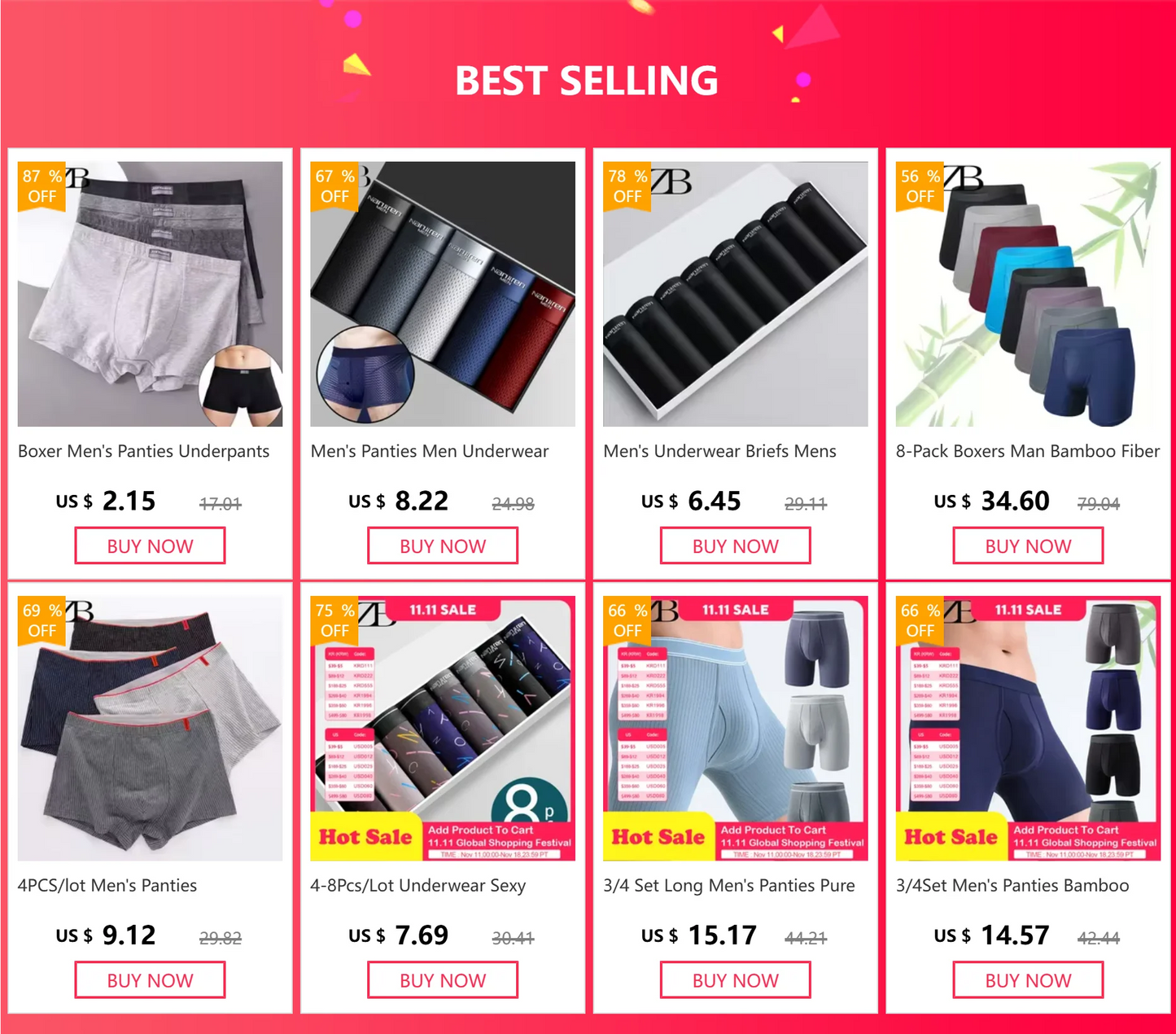 Breathable Comfortable Boxer Shorts (All Sizes)