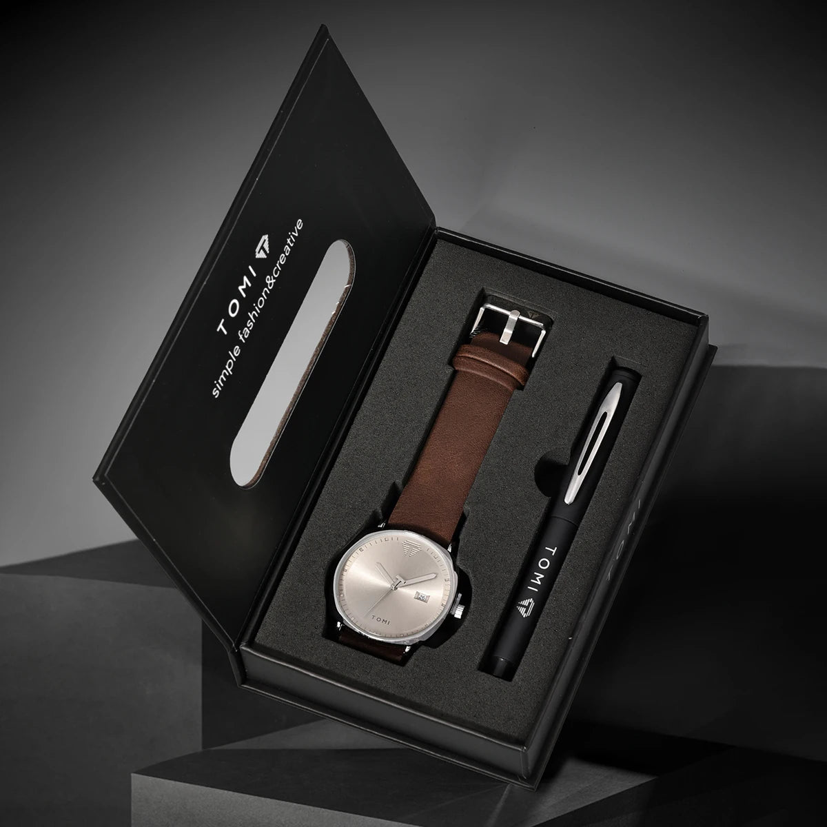 TOMI New 2PCS Luxury Business Men Watch