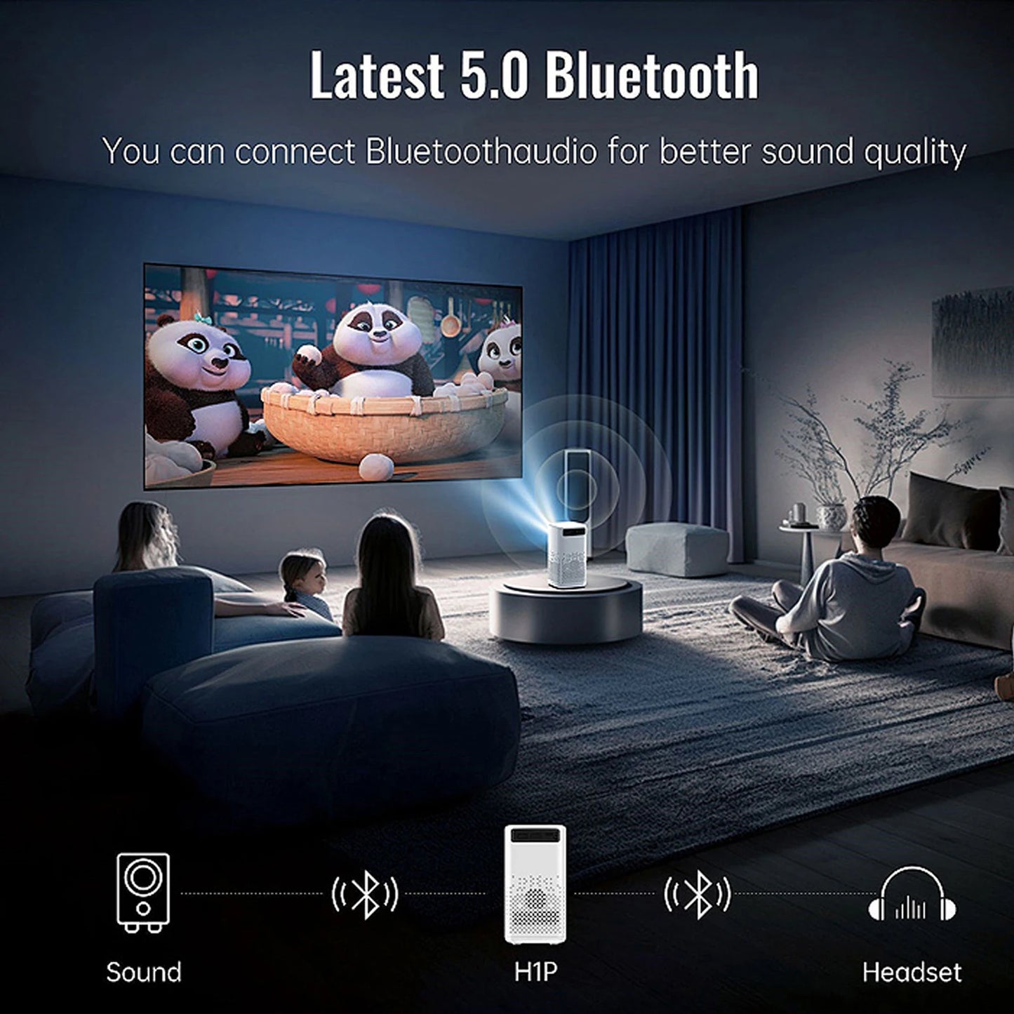 WOOPKER Portable Projector with Built-in Battery