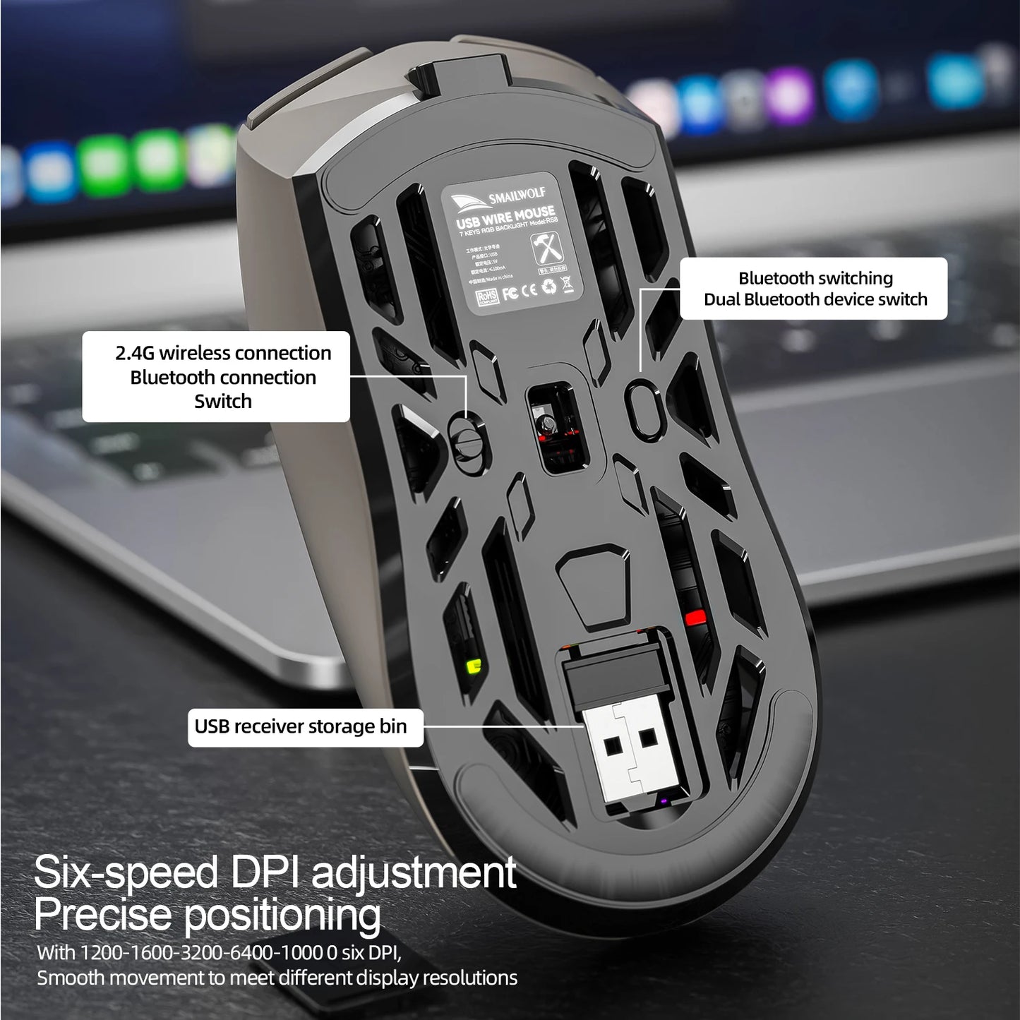 SMAILWOLF RS8 1000Hz Bluetooth Mouse