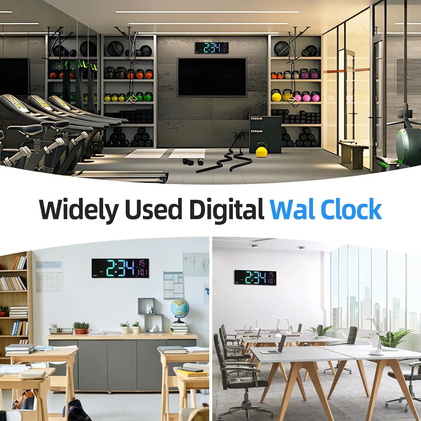 16.2'' Large Digital Wall Clock with Remote Control
