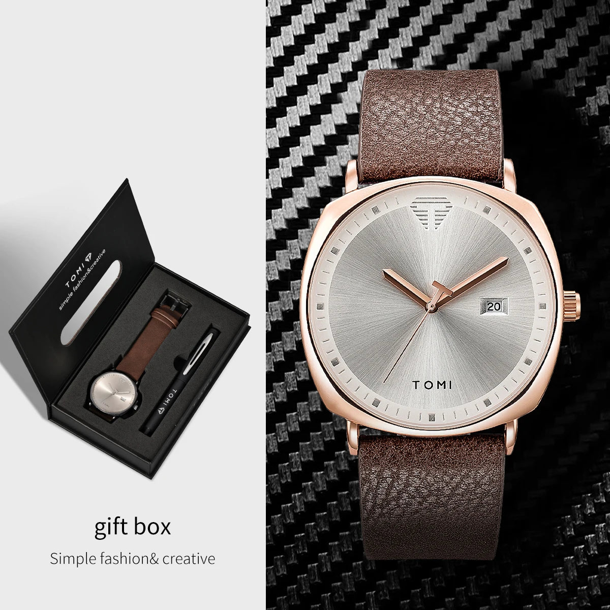 TOMI New 2PCS Luxury Business Men Watch