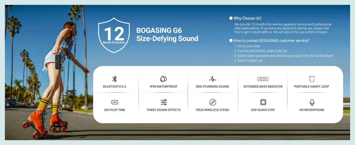 BOGASING G6 Bluetooth Speaker