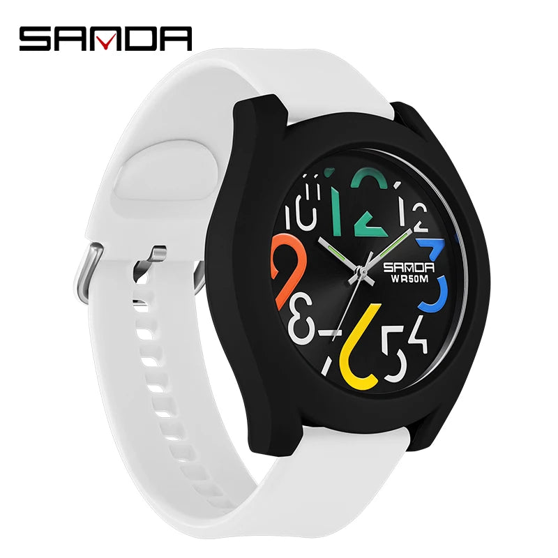 Sanda Men'S Watch Silicone Strap