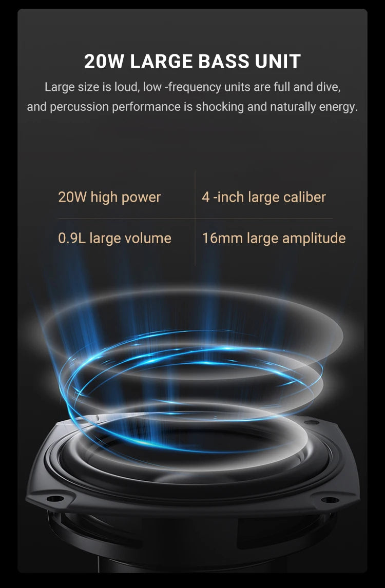 40W Portable Bluetooth Speaker 360 Degree