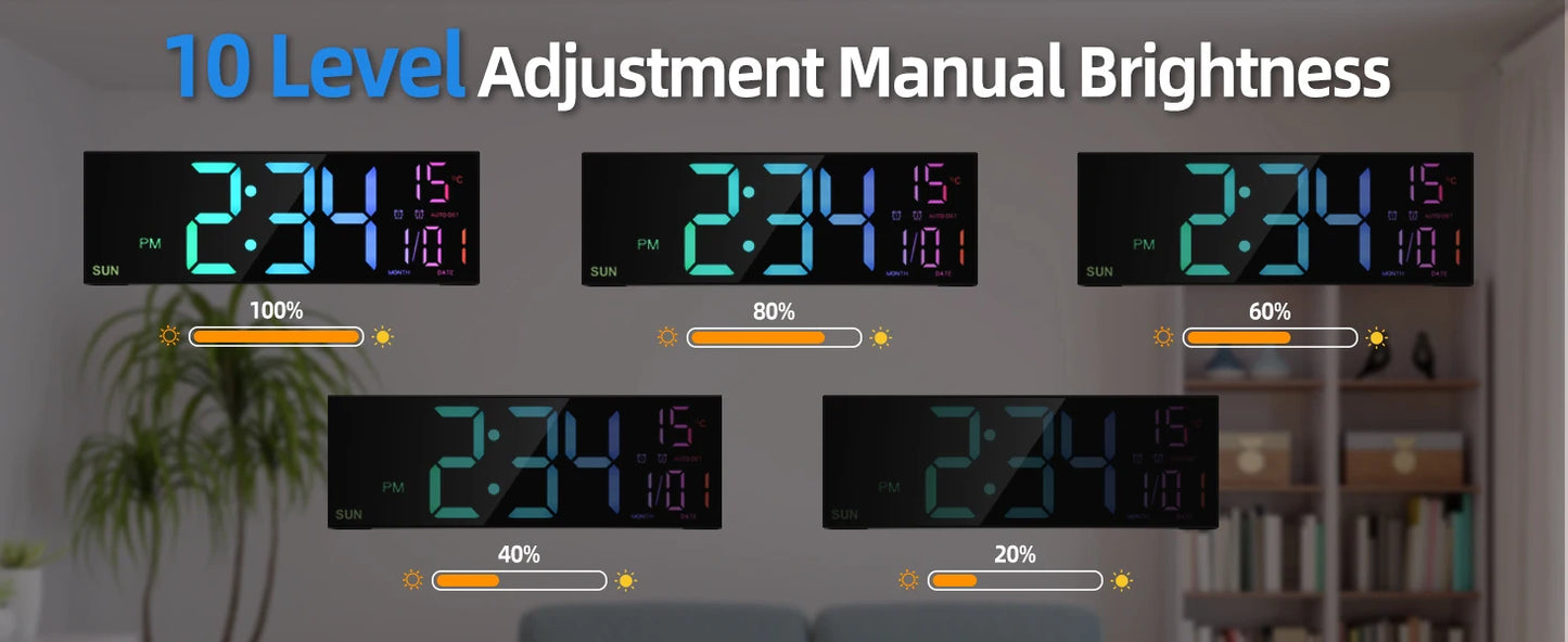 16.2'' Large Digital Wall Clock with Remote Control