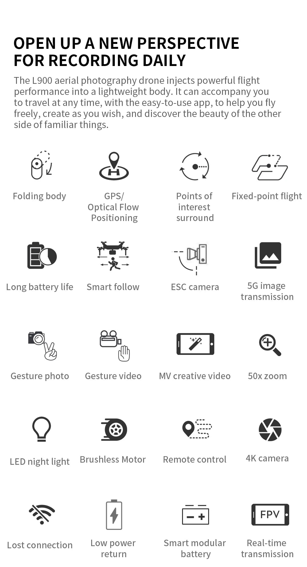 L900 Pro GPS Drone 4K Professional HD