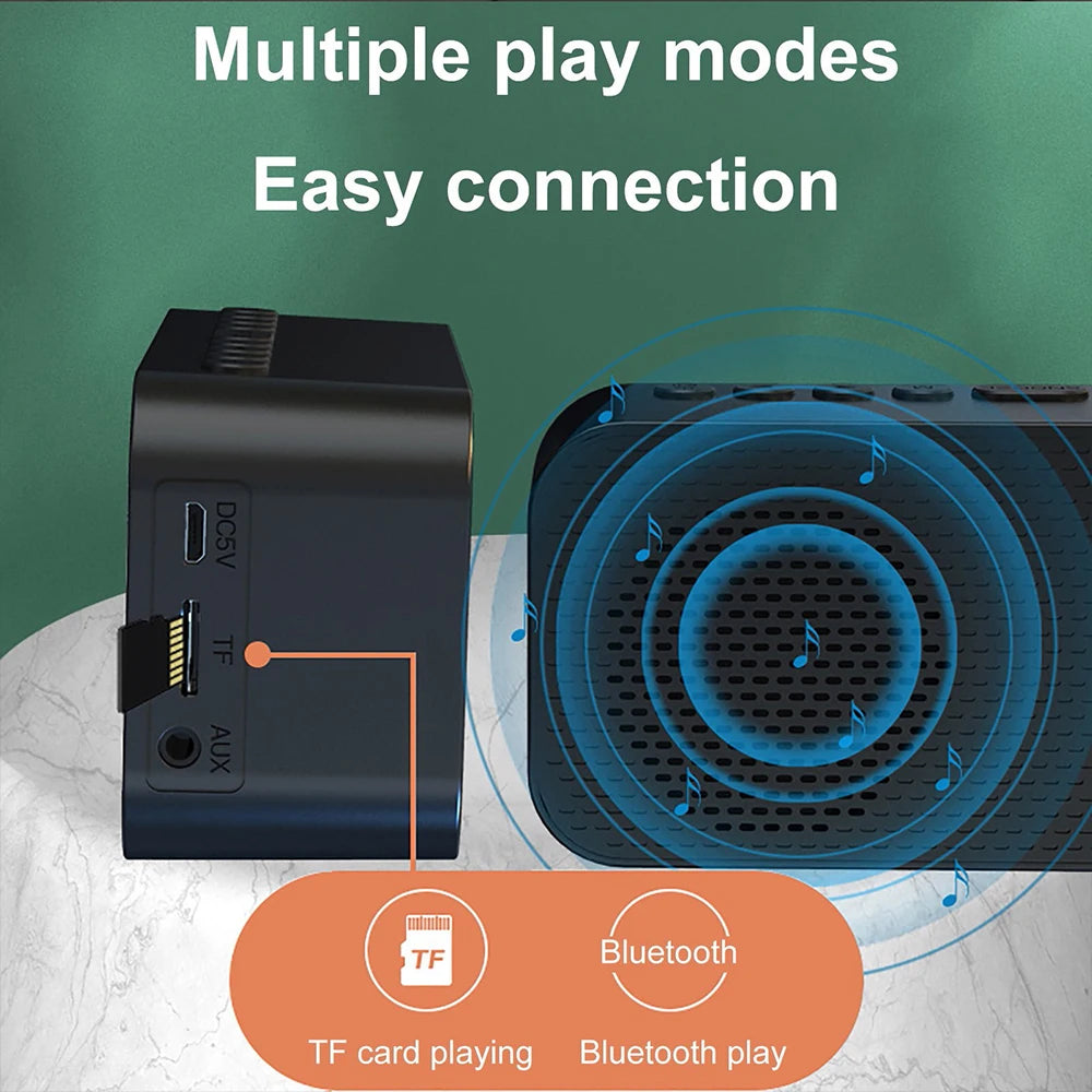 Bluetooth Speaker FM Radio With Alarm Clock
