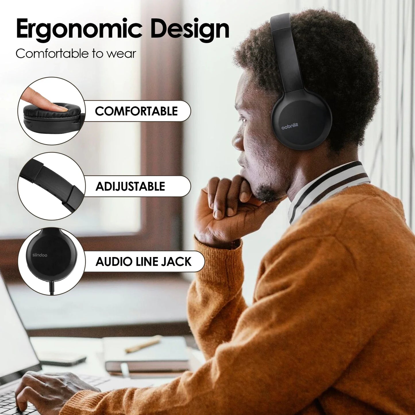 Siindoo JH-928 Wireless Bluetooth Headphones