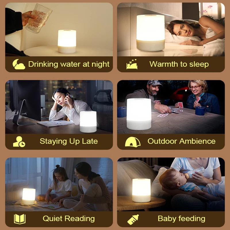 Bedside Led Night Vision Dimmable Table Lamps