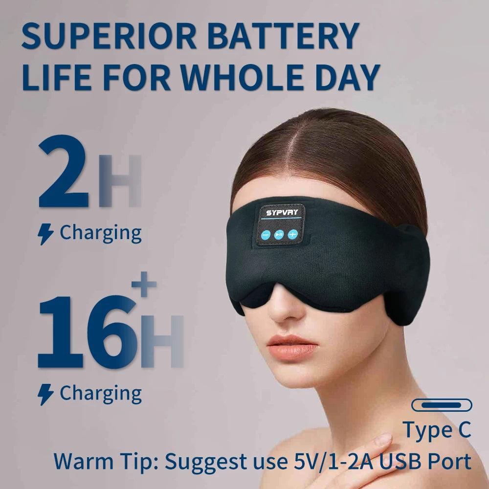 Bluetooth Headband Eye Mask with Earplugs