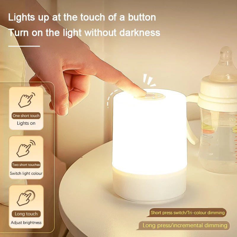 Bedside Led Night Vision Dimmable Table Lamps