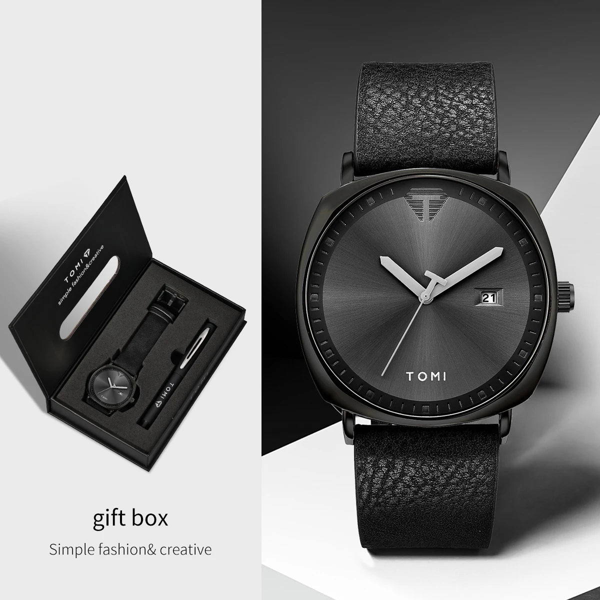 TOMI New 2PCS Luxury Business Men Watch
