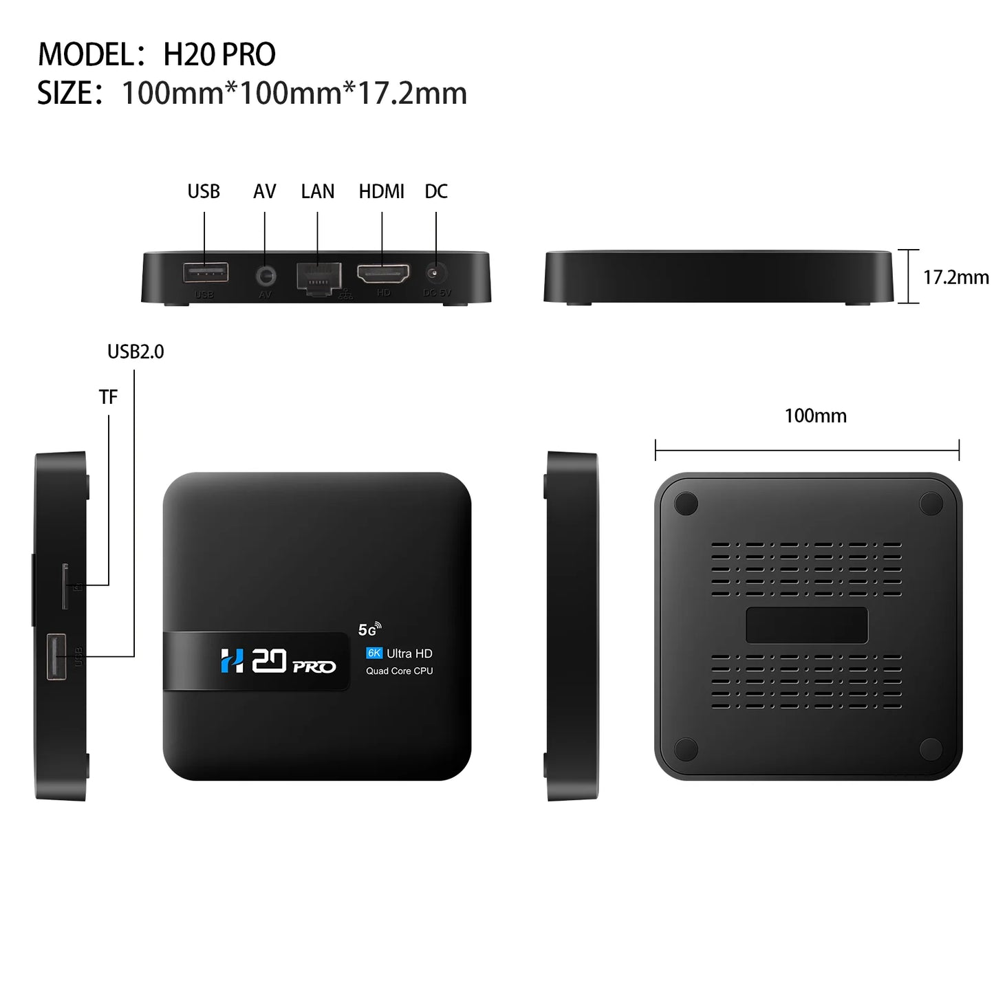 H20PRO Smart Android 10 TV Box