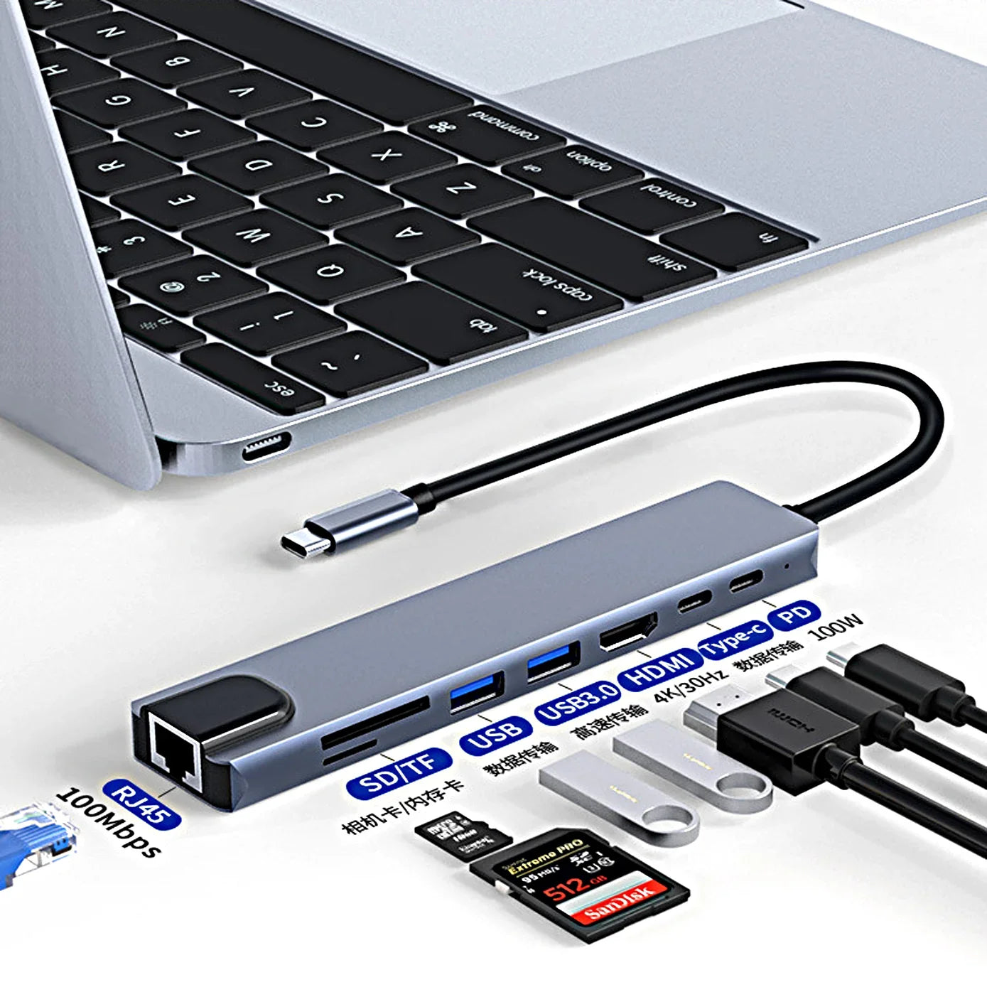 USB C HUB Type C Splitter To HDMI