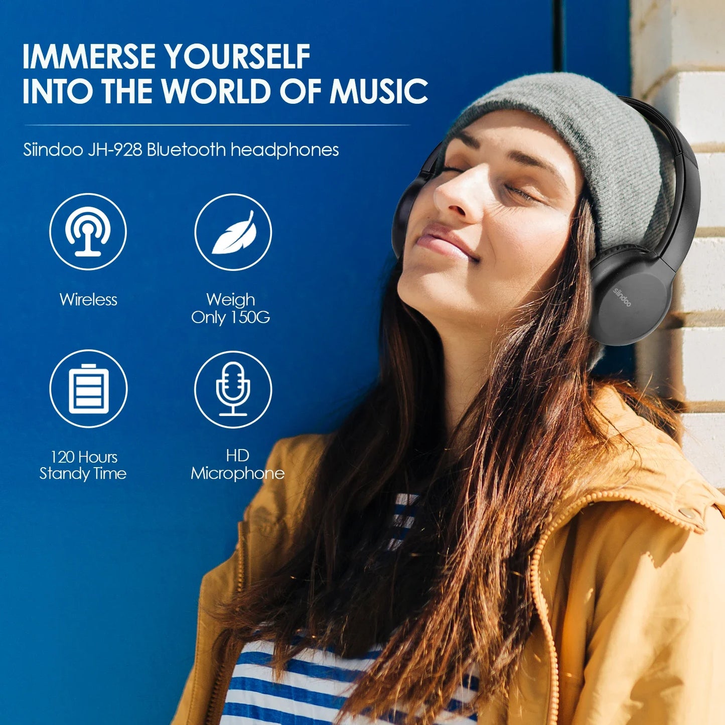 Siindoo JH-928 Wireless Bluetooth Headphones