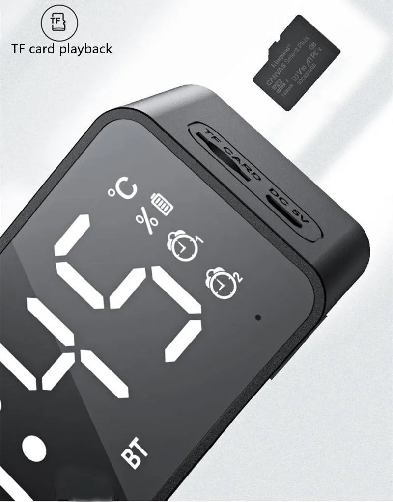 Alarm Clock Radio FM Bluetooth Speaker