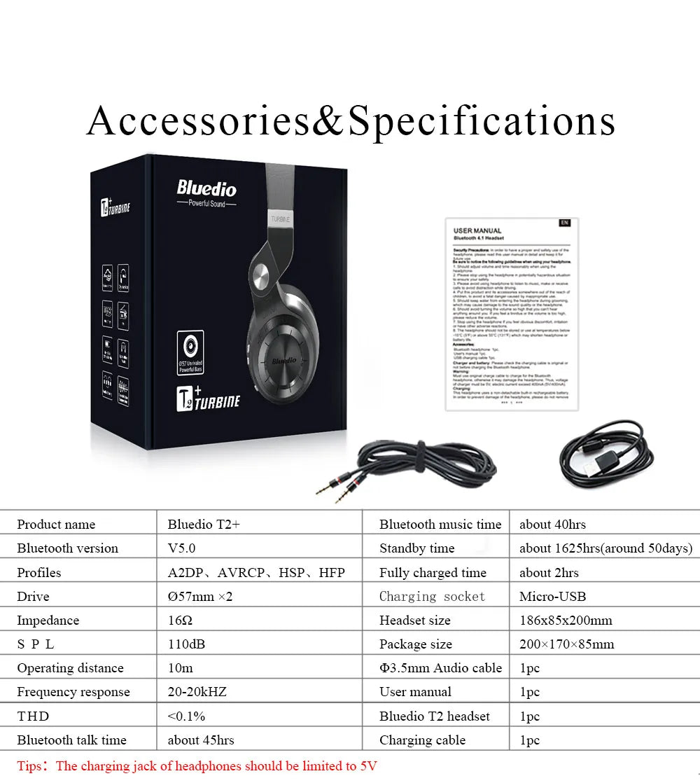 Bluedio T2+ Bluetooth Headphone