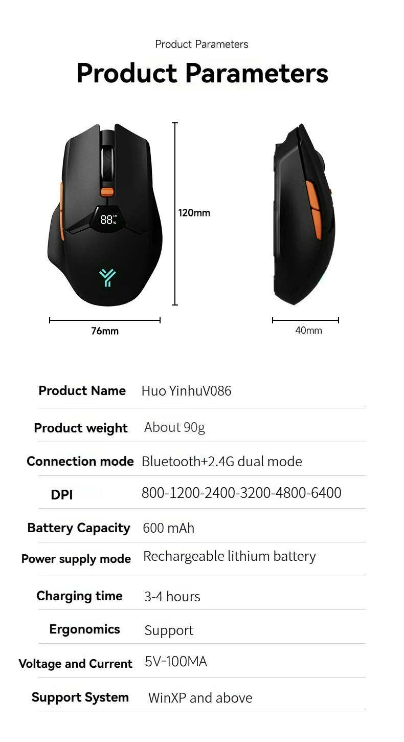 Semi-Dark Wireless Bluetooth Mouse