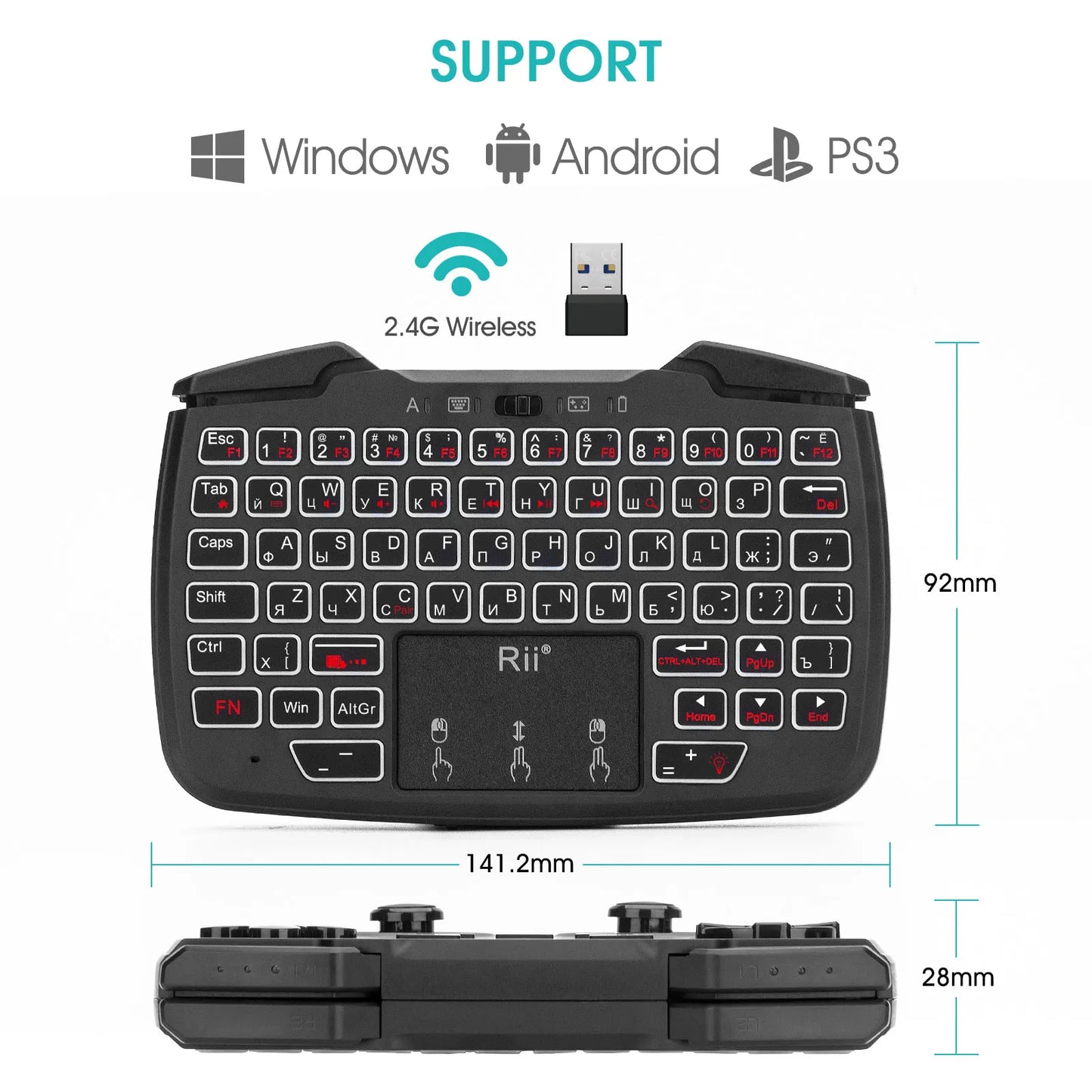 Rii RK707 Mini Keypad Wireless Game handle