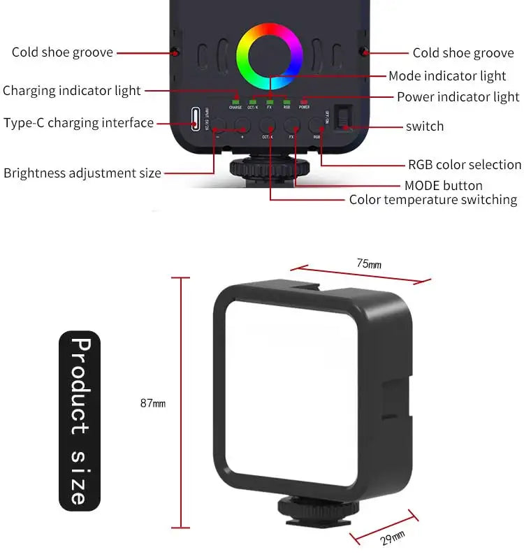 Mini RGB Fill Light Live Photography LED
