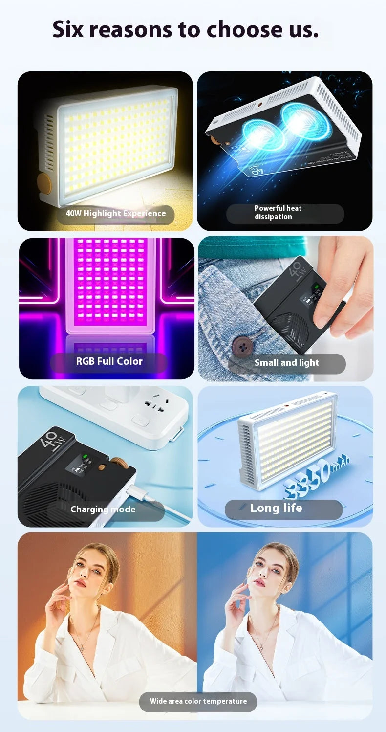 Portable 40W RGB Fill Light Photography