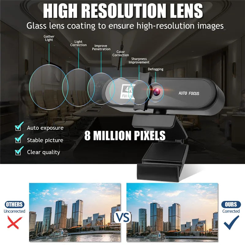 8K 4K Autofocus Webcam