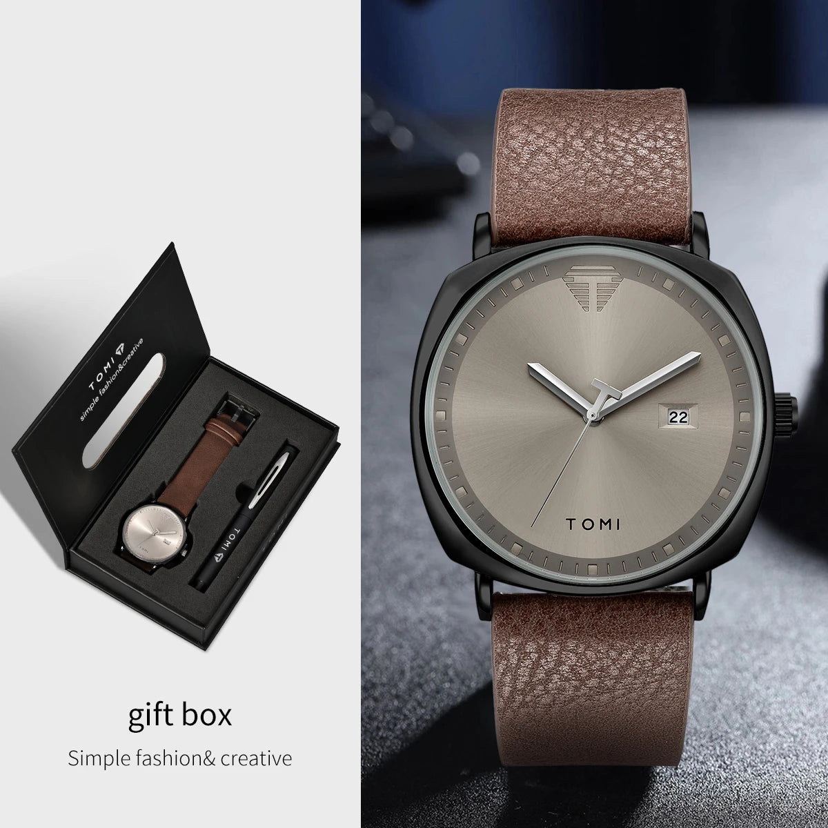 TOMI New 2PCS Luxury Business Men Watch