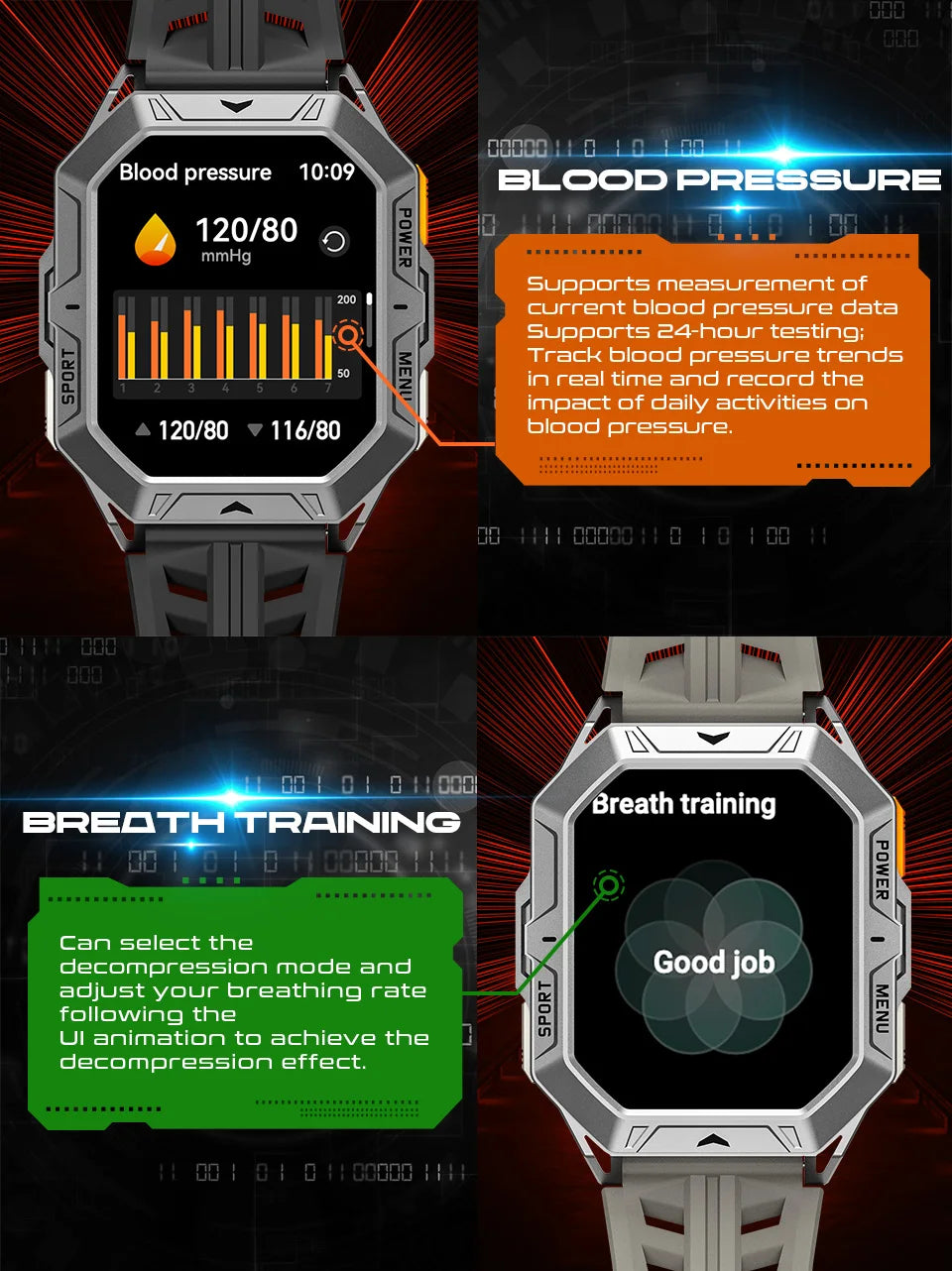 AMOLED Screen Men's Smartwatch