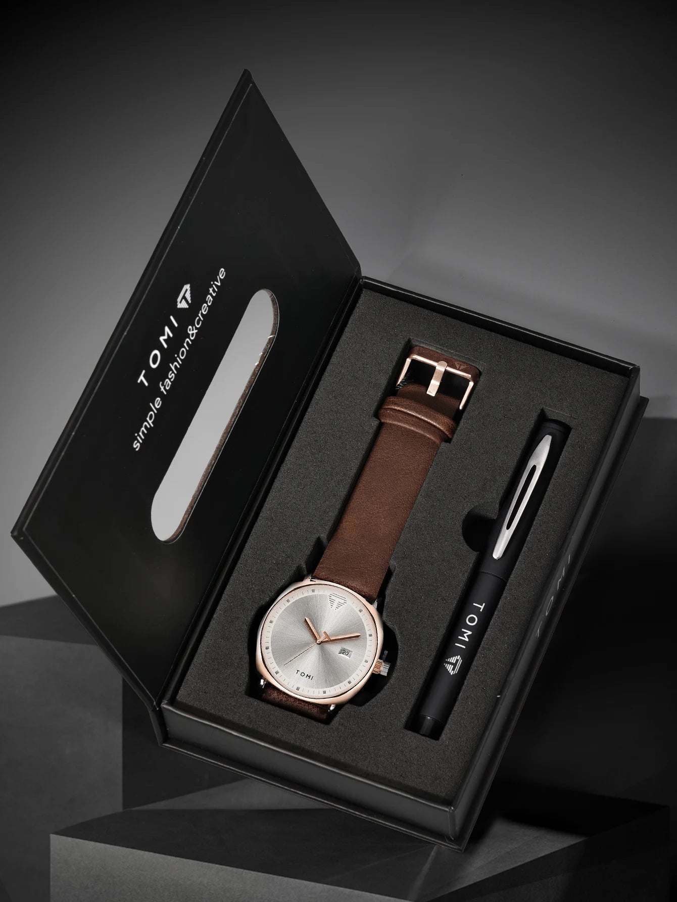TOMI New 2PCS Luxury Business Men Watch