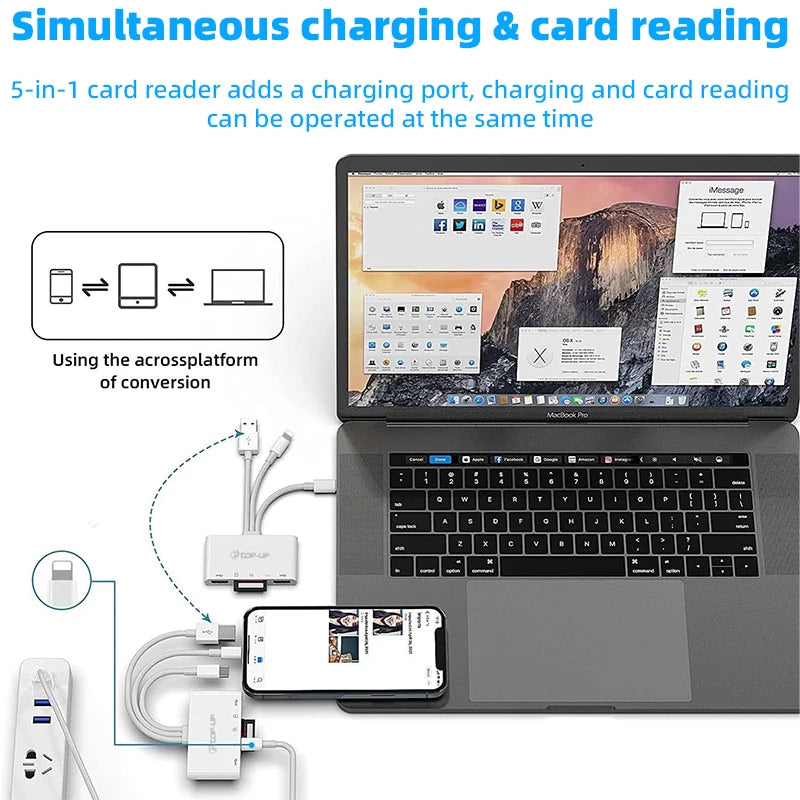 5 In 1 SD Card Reader USB HUB