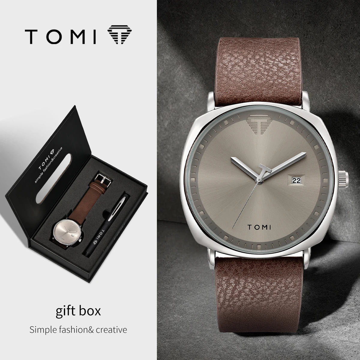 TOMI New 2PCS Luxury Business Men Watch