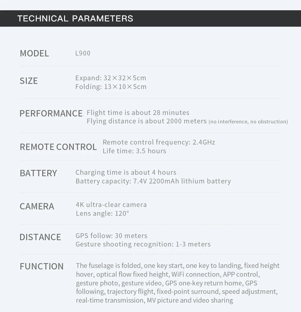 L900 Pro GPS Drone 4K Professional HD