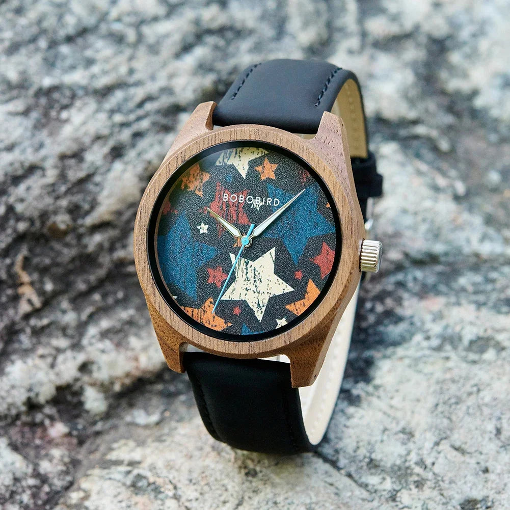 BOBOBIRD Wooden Quartz Watch for Men