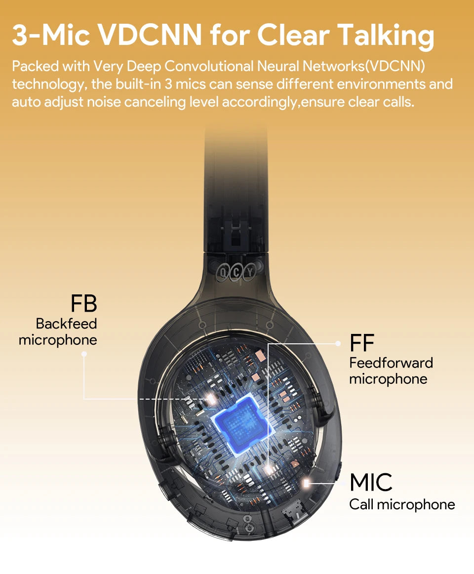 QCY H3 ANC Wireless Headphones Bluetooth