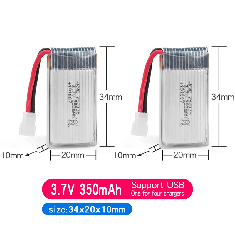 3.7V 160mAh 250mAh 300mAh 500mAh RC Palne Rechargeable lipo Battery for Remote Control FX620 FX820 F22 SU57 Mige530 Airplanes