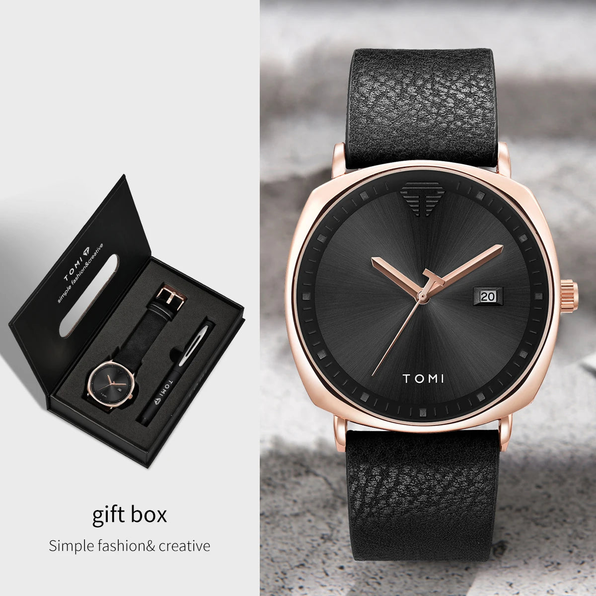 TOMI New 2PCS Luxury Business Men Watch