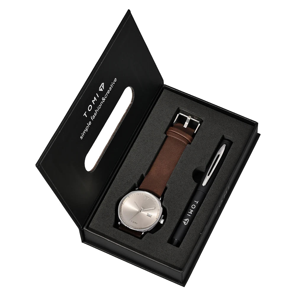 TOMI New 2PCS Luxury Business Men Watch