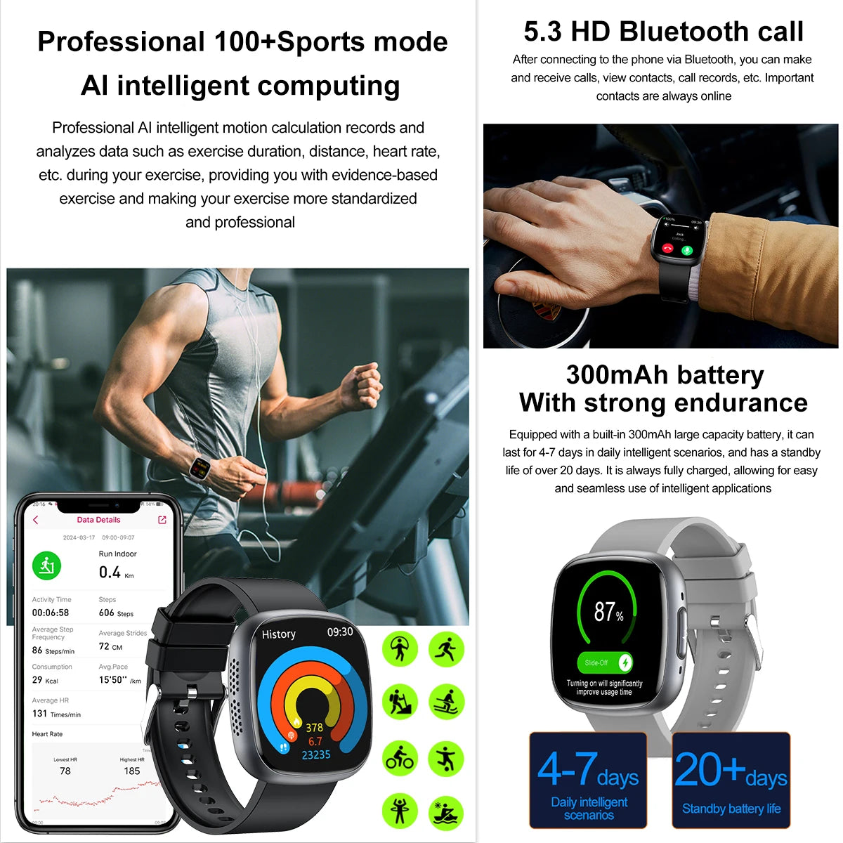 ECG Blood Pressure Health Smart Watch