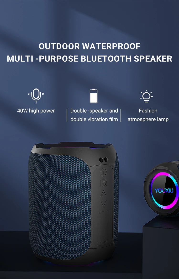 40W Portable Bluetooth Speaker 360 Degree
