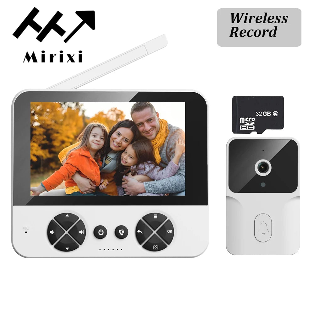 Mirixi Wireless 4.3 Inch IPS Video Doorbell with Camera