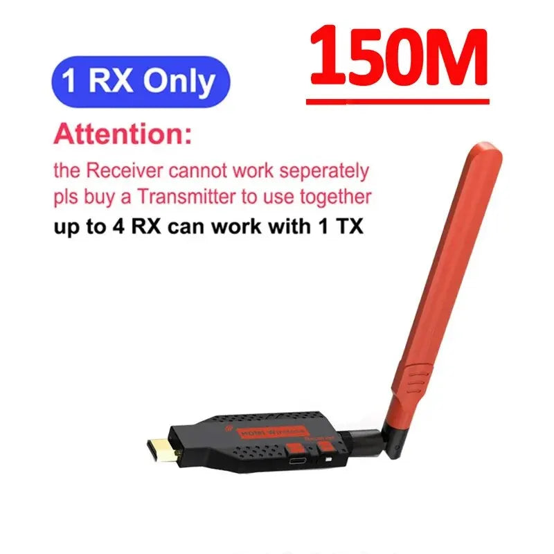 1080P 150m Wireless HDMI Extender 1 TX to 4 Splitter