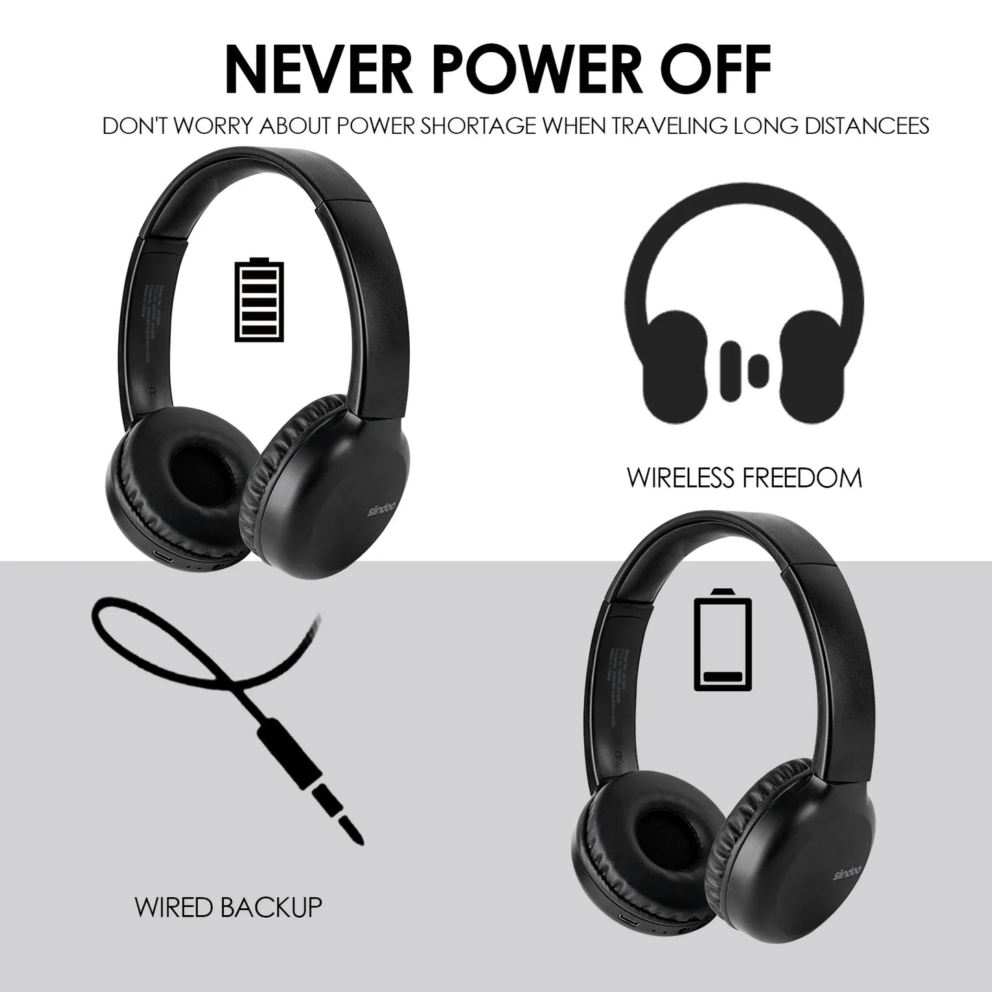 Siindoo JH-928 Wireless Bluetooth Headphones