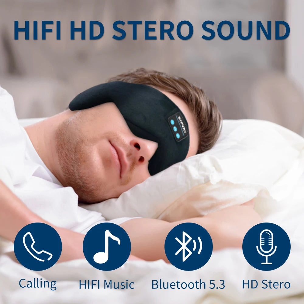 Bluetooth Headband Eye Mask with Earplugs