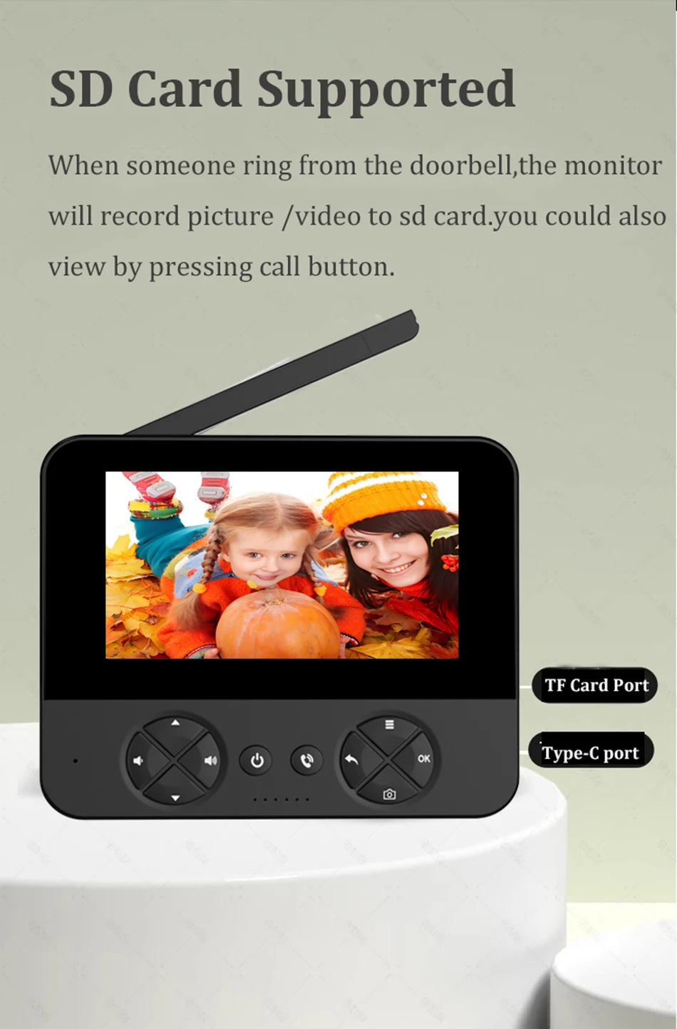 Mirixi Wireless 4.3 Inch IPS Video Doorbell with Camera