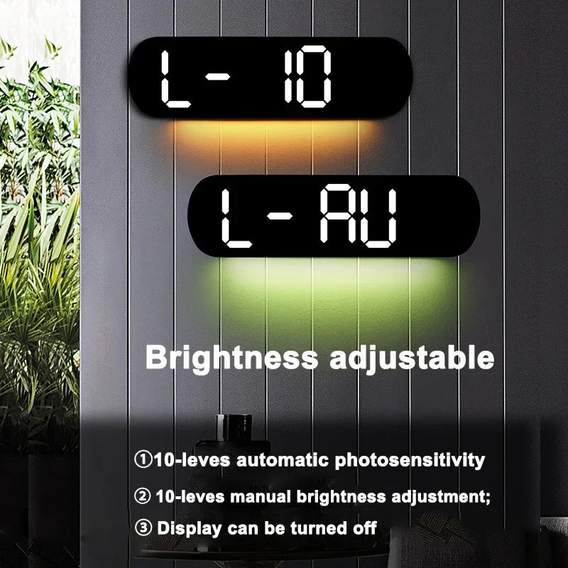 LED Digital Wall Clock Time Temperature Date Display