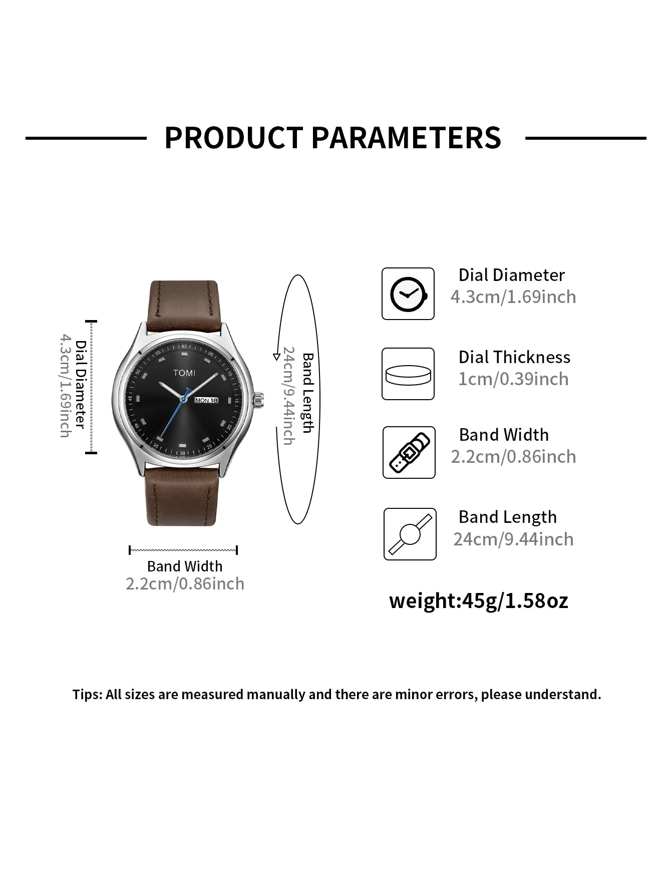 TOMI Minimalist Men's Watch